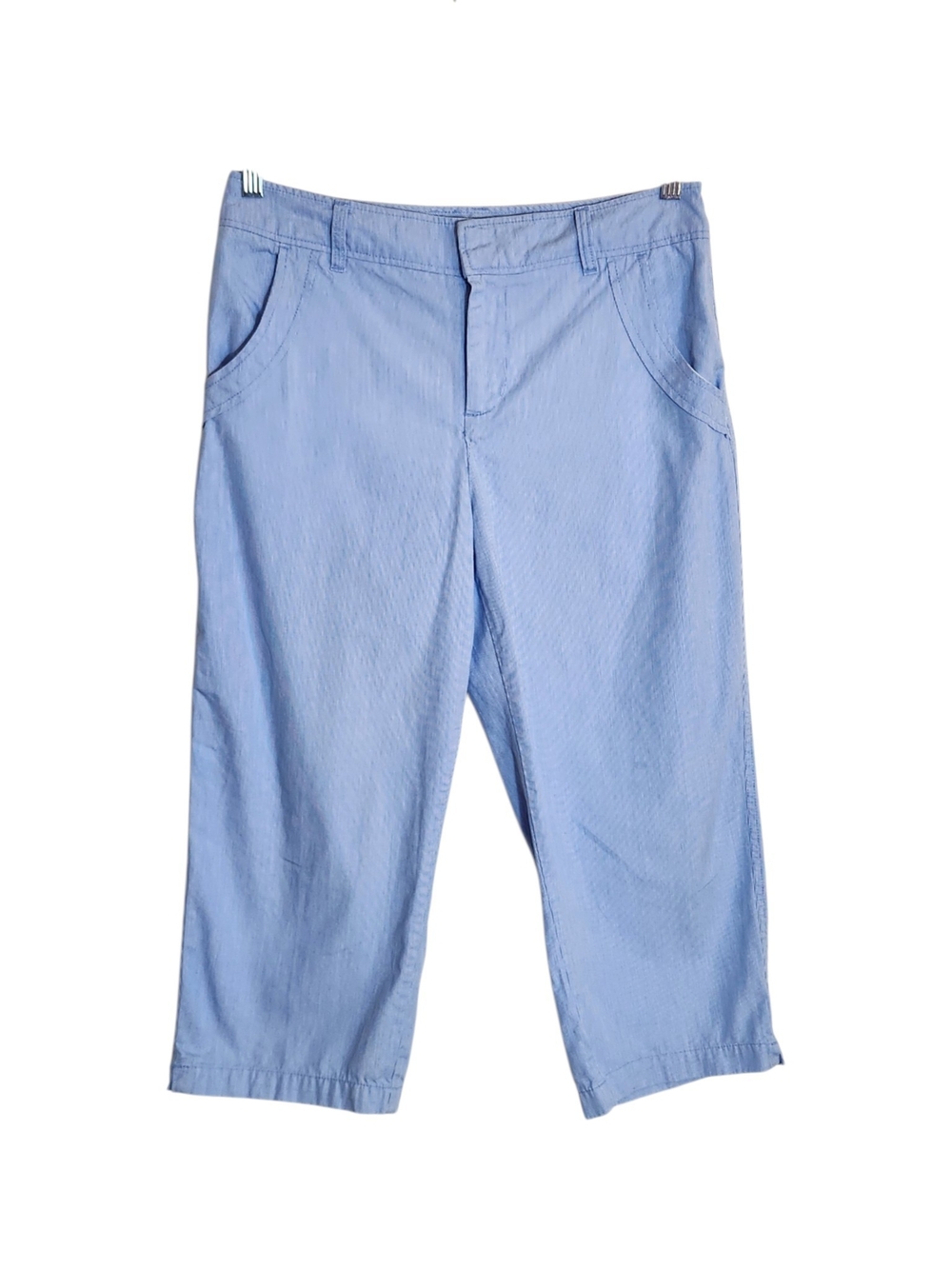Mountain Lake Blue and White Stripe Capri Pants Size 8 Flaw